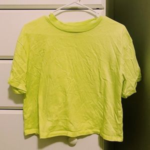 cropped green/yellow neon top